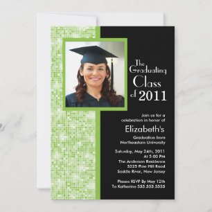 Foto do Convite para Graduação Verde e Preta Cl