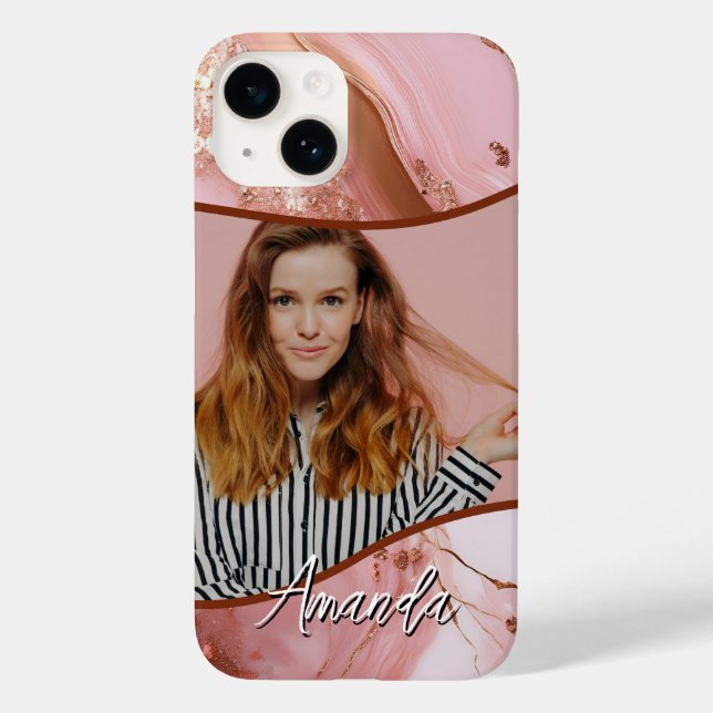 Foto do Glam Sparkle do Rosa Dourado Marble (Verso)