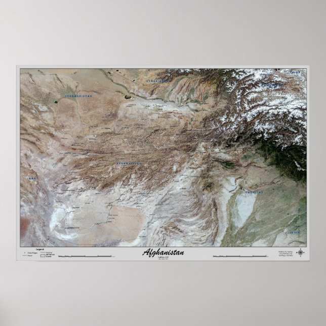Foto do Impressão do Mapa de Poster de Satélites d (Frente)