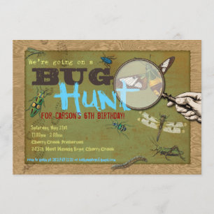 Foto do inseto da caça do inseto no convite de