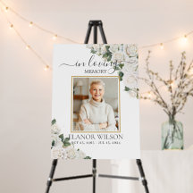 Foto do Memorial do Funeral Floral de Rosas Branca