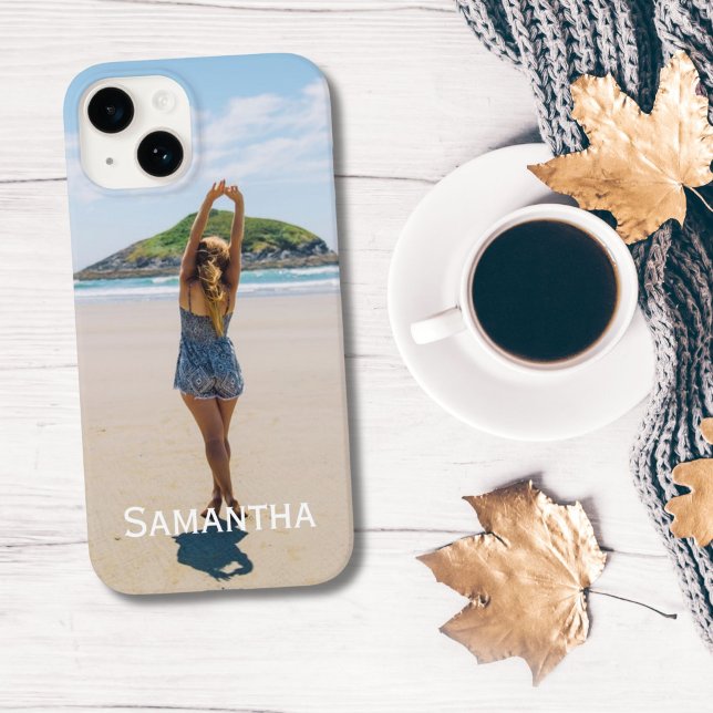 Foto do Monograma Adicionar sua Foto Personalizar (Photo on iPhone case for iPhone 16, 15, 14, 13, 12 cases)
