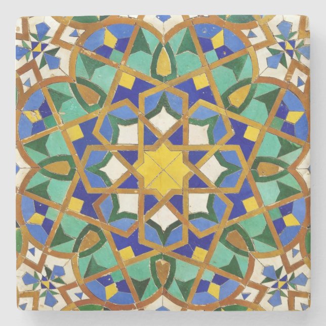 Foto do mosaico marroquino - porta copos de pedra (Frente)