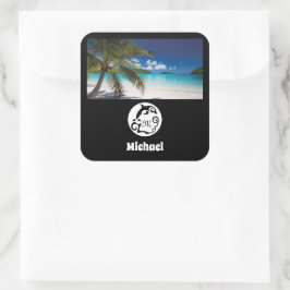 Foto do Nome de etiqueta Dolphin Silhouette Monogr