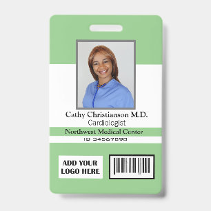 Foto do Nome do Médico Logotipo Crachá Código de S
