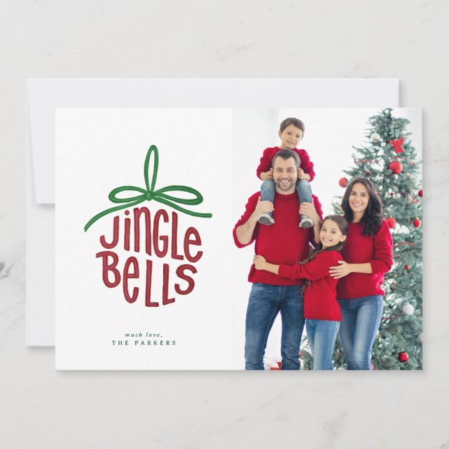 Foto do ornamento do Jingle Bells pintado, com let (Frente)