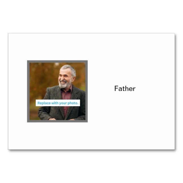 Foto do pai nos cartões de acesso personalizados d (Frente)