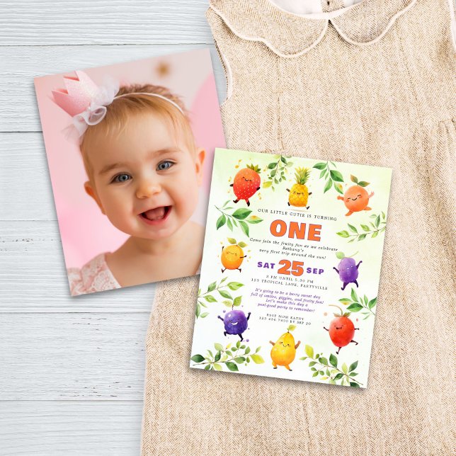 Foto do Partido do primeiro aniversario de Fruta D (Front and back view)