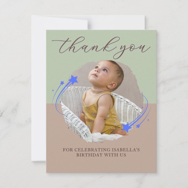 Foto do Primeiro Aniversário Fotografando Cartões  (Frente)