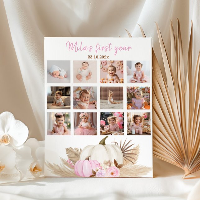 Foto do primeiro ano da moça de abóbora Poster (Criador carregado)