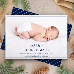 Foto do Primeiro Natal do Bebê Anúncio de Nascimen