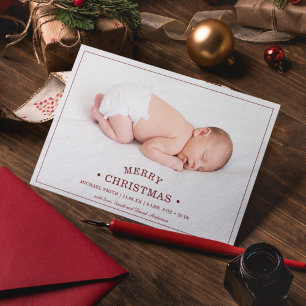 Foto do Primeiro Natal do Bebê Anúncio de Nascimen