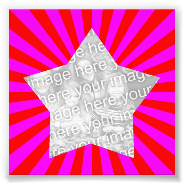 Foto do quadro do Starburst Vermelho Magenta (Frente)