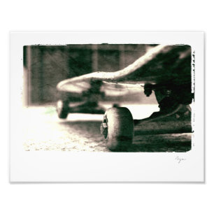 Foto do skate preto e branco