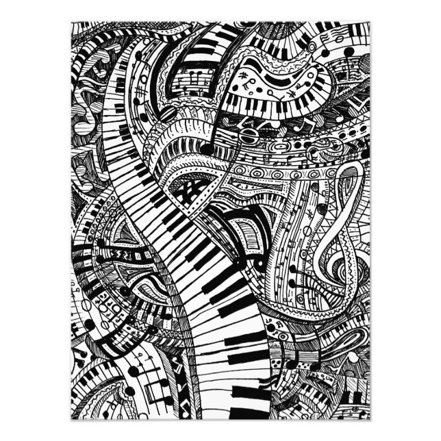 Foto Dodle musical clássico com teclado de piano (Frente)