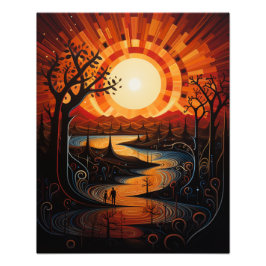 Foto Dois sóis no pôr do sol