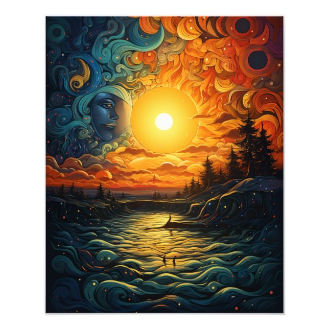 Foto Dois sóis no pôr do sol (Frente)