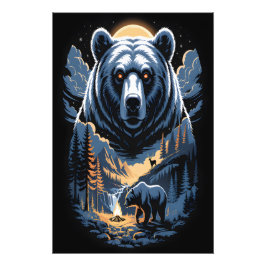 Foto Dois ursos na floresta escura 3