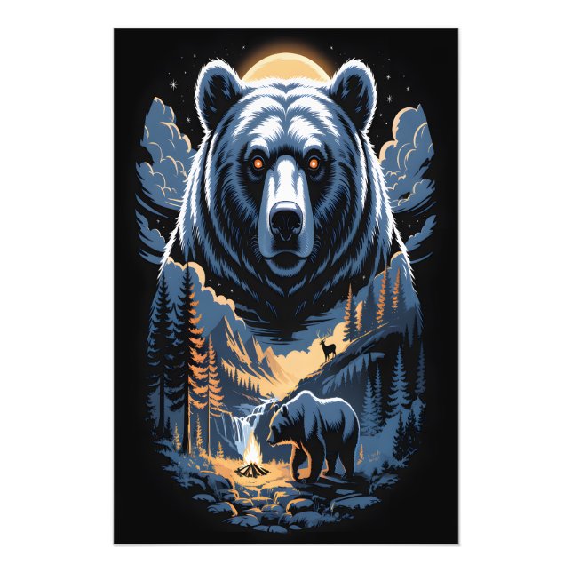 Foto Dois ursos na floresta escura 3 (Frente)