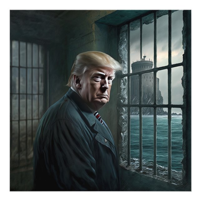 Foto Donald Trump na prisão de Alcatraz (Frente)
