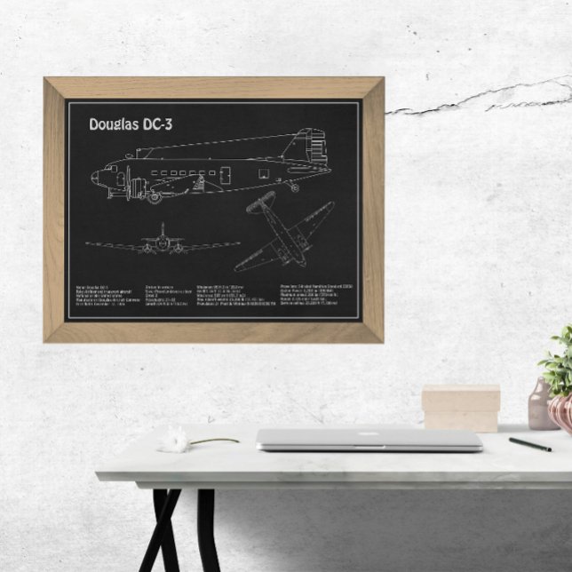 Foto Douglas DC-3 - PD Planos de desenho de projeto de  (Criador carregado)