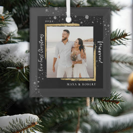 Foto Dourada com estrutura, nosso primeiro Natal c