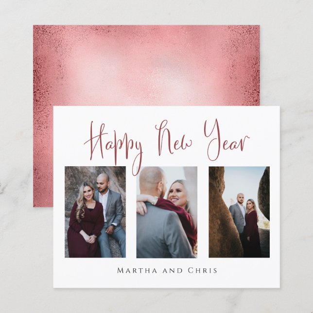 Foto Dourada do Rosa Elegante de Orçamento (Frente/Verso)