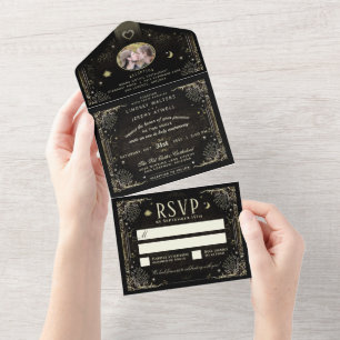 Foto Dourada e preta do Halloween Tarot "Junto com