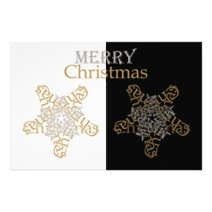 Foto Dourado e prateado Feliz Estrela de Natal, Preto e