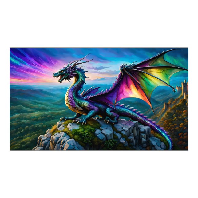 Foto Dragão Iridescente Guarda Sua Terra (Frente)