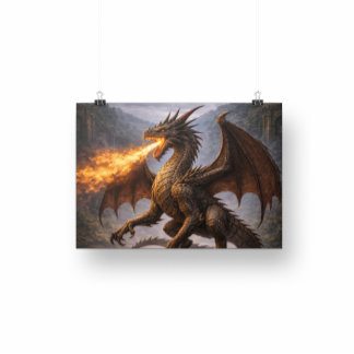 Foto Dragon Battle Home & Gaming Room Decor