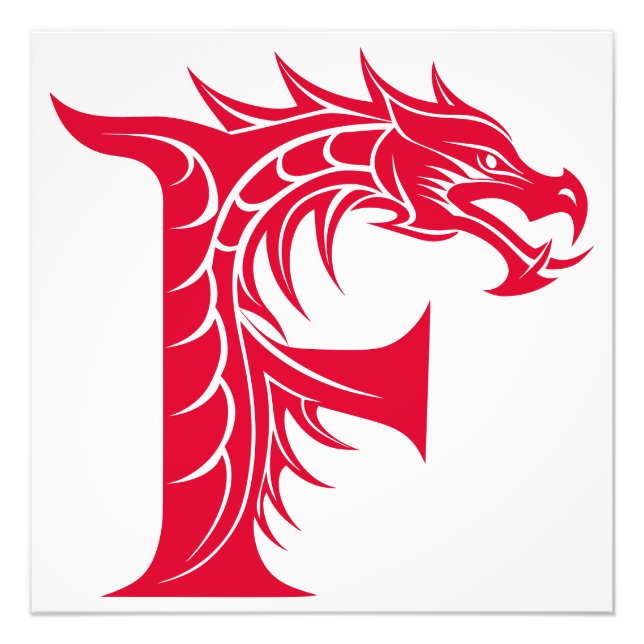 Foto Dragon Styled Letter F, Dragon Alphabet, Monogram (Frente)