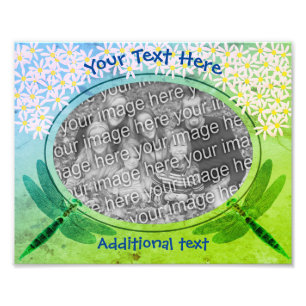 Foto Dragonflies Daisies Frame Crie seu próprio 8x10