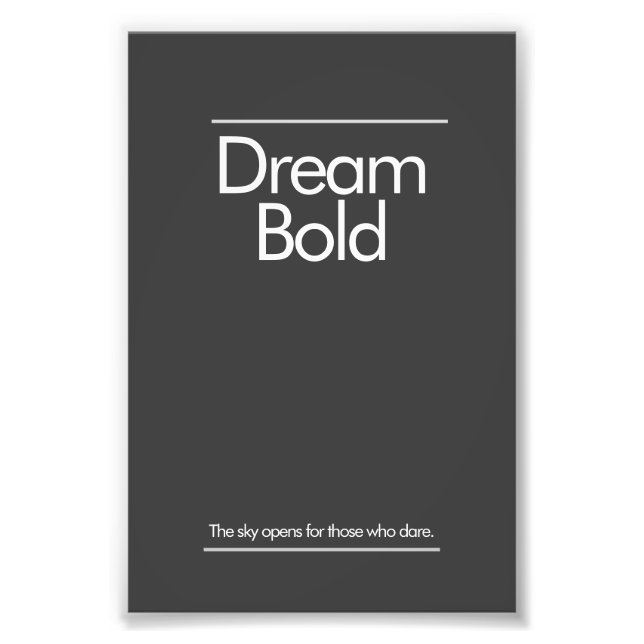 Foto "Dream Bold” Minimalist Office Poster (Frente)