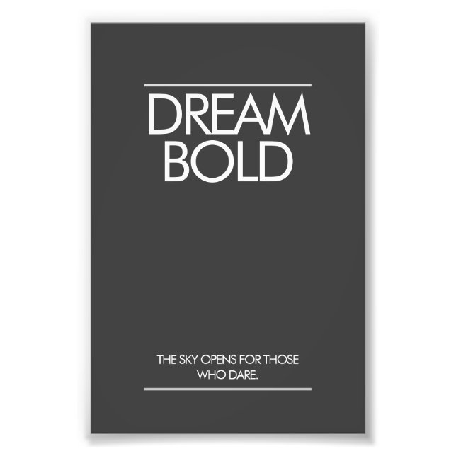 Foto "Dream Bold” Minimalist Office Poster (Frente)