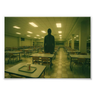 Foto Dreamcore School Cafeteria com Entidade - Liminal