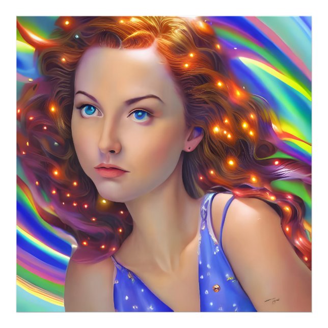 Foto DreamGirl com Luzes Arco-Íris (Frente)