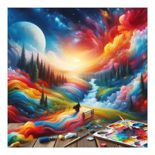 Foto Dreamscape Abstrato: Impressão de Arte Digital Vib (Frente)