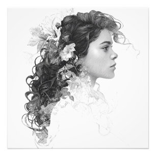 Foto Dreamy Black Floral Hair Retrato