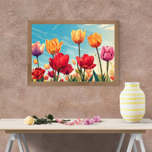 Foto Dreamy Field of Tulips