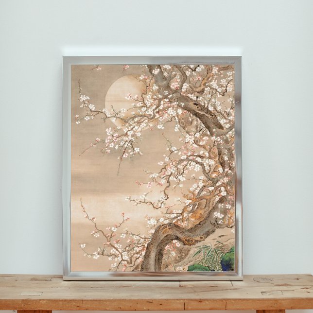 Foto Dreamy Plum Blossom Tree embaixo da Lua (Criador carregado)