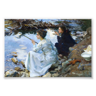 Foto Duas Meninas pescando por John Singer Sargent