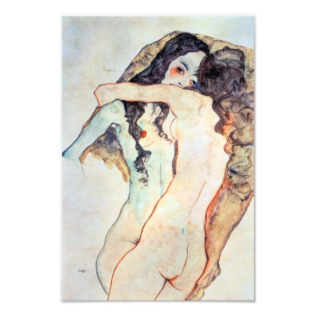 Foto Duas Mulheres se Abraçando | Egon Schiele | (Frente)