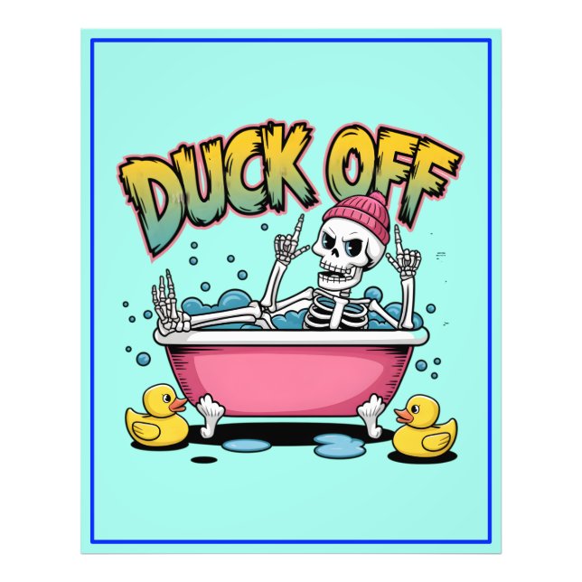 Foto Duck Off Funny Skeleton Design-61161 Framed Art (Frente)