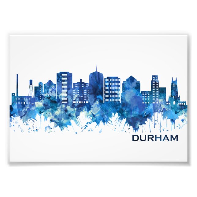 Foto Durham North Carolina Skyline Blue (Frente)