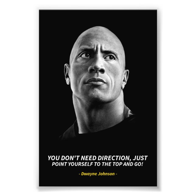 Foto Dwayne Johnson quotes Photo Enlargement (Frente)