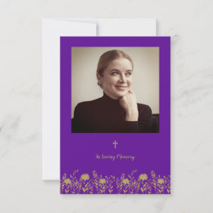 Foto e flores selvagens para o Serviço Funeral Pur