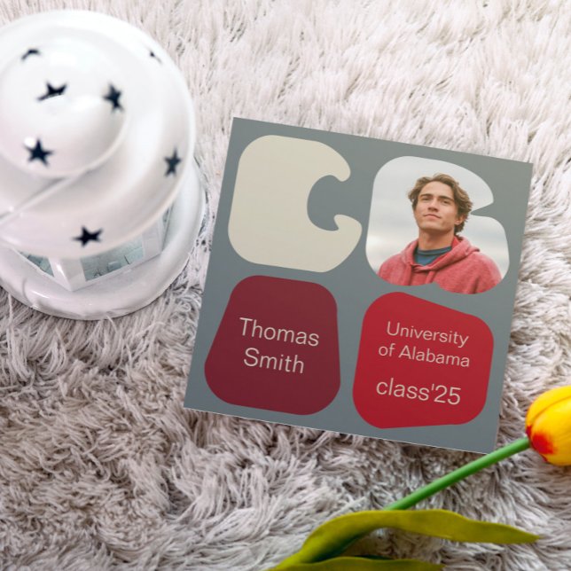 Foto e Formas de Anúncio de Graduação Moderna (Modern Graduation Announcement photo and shapes)