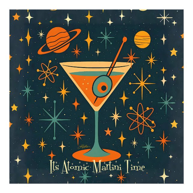 Foto É hora do Martini Atômico Estrelas Cósmicas (Frente)