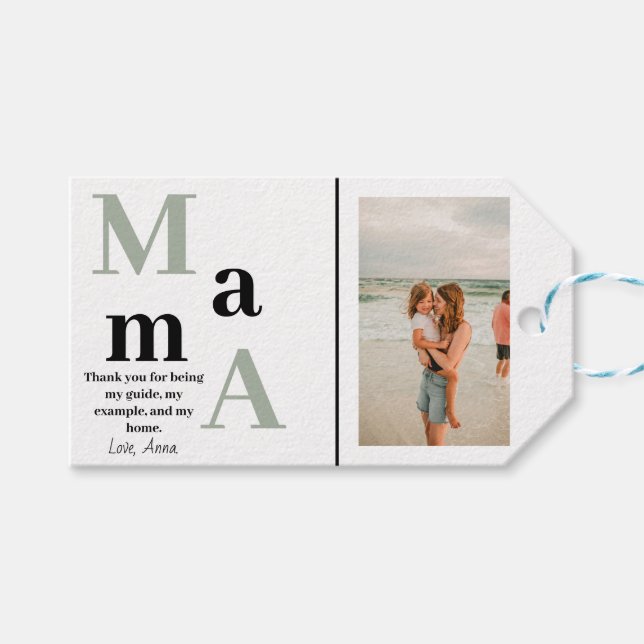 Foto e mensagem personalizadas da mamãe - Etiqueta (Frente (horizontal))
